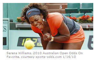 Serena Williams odds-on favorite Australian Open 2010