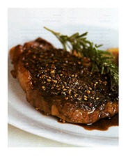 Steak au poivre, image courtesy Epicurean.com. My recipe is slightly different, but my result looks like this! Steak au poivre, image courtesy Epicurean.com. My recipe is slightly different, but my result looks like this!