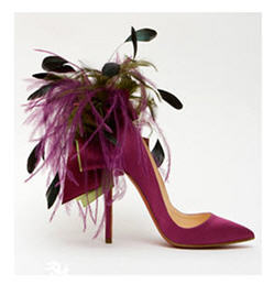 Christian Louboutin Satin Pump with Feathers