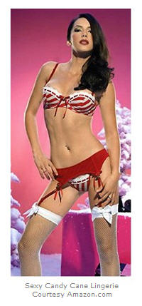 Candy Cane Lingerie never is wasteful; goodies for Christmas can always be tasteful!