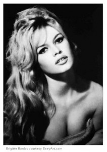 Brigitte Bardot French sex kitten courtesy EasyArt dot com