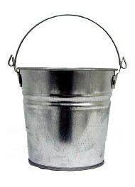 Galvanized metal bucket courtesy Bucket-Outlet and only a few dollars