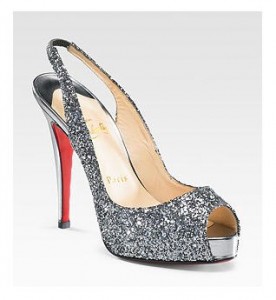 Big Little Wolf's imaginary Christian Louboutin Glitter Peep-Toe Slingbacks