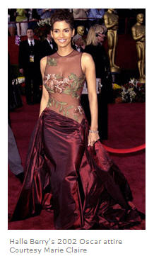 Halle Berrys 2002 Oscar attire courtesy Marie Claire