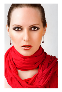 Red Draped Scarf