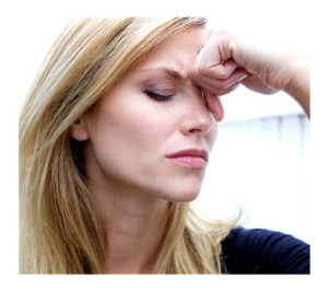 Woman with Worries eyes closed