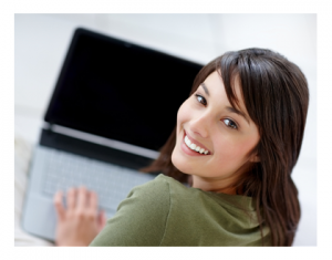 Happy Woman on Laptop