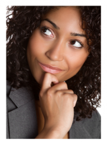 Beautiful African American Woman Thinking