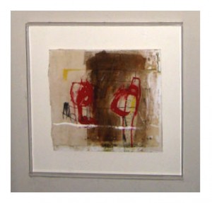 Mixed Media Abstraction Red figures prominently