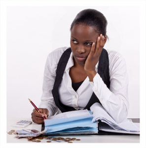 Woman with financial worries