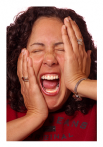 Crazy stressed screaming woman