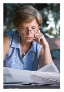 Woman Reading Newspaper