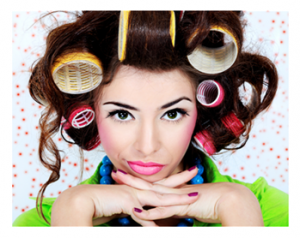 Woman in Crazy Curlers