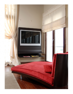 Luxury interior with large screen TV