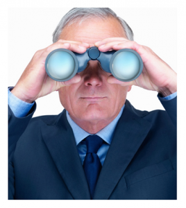 Man Looking through Binoculars