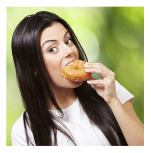 Woman Eating a Donut