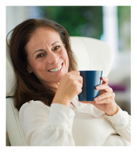 Mature Woman Smiling with Coffee