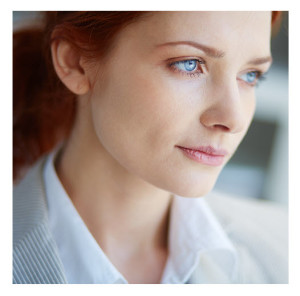 Closeup Pensive Woman