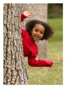 Happy Little Girl Playing