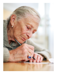 Older woman Writing