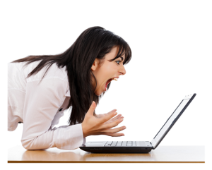 Woman Screaming at Her Laptop