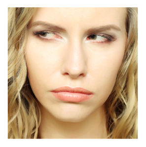 Blonde Woman with Skeptical Expression