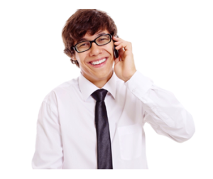 Young Man Smiling on Phone sm