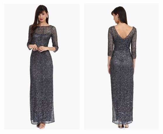 Kay Unger Embellished Mesh Gown at Nordstrom