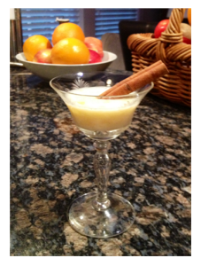 Homemade Eggnog in vintage glass 1