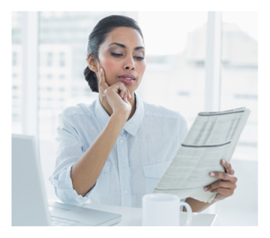 Woman focused on professional reading