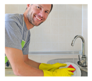 Man Doing Dishes