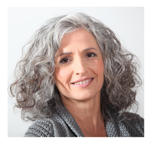 Smiling Woman with Gray Hair