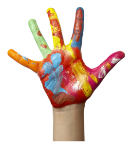 Paint Covered Childs Hand