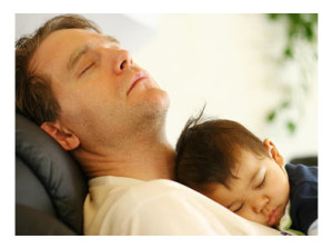 Father and Child Sleeping