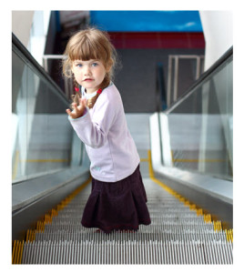 Little Girl on an Escalator