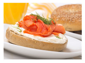 Bagel and Cream Cheese with Salmon