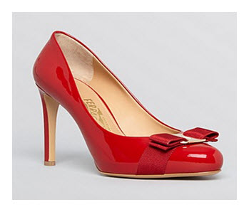 Ferragamo Platform Pump in Red