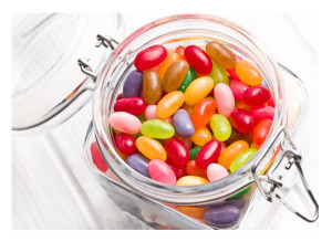 Jelly Beans in a Glass Jar