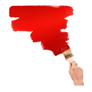 Painting a Wall Red with Brush