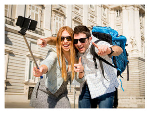 Tourists with Selfie Stick