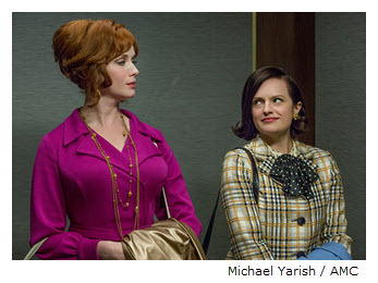 Peggy and Joan in elevator Mad Men Season 7 Episode 8