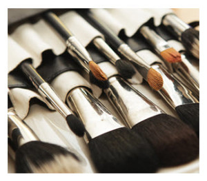 Closeup of Makeup Brushes
