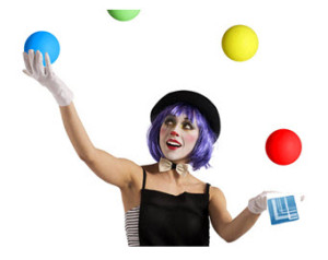 Woman Juggler Many Balls