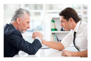 Two Men Arm Wrestling_Older Younger