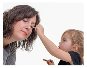 Mother Daughter Makeup_Little Girl Applying Makeup