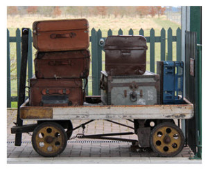 Old Luggage on Railway Trolley