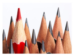 Independent Thinking_One Red Pencil in the Crowd