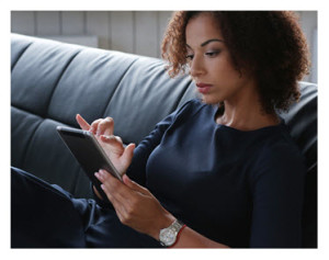 Business Woman on tablet