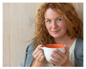 Smiling 40 Something Year Old Woman With Tea
