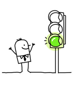 Man at Green Light